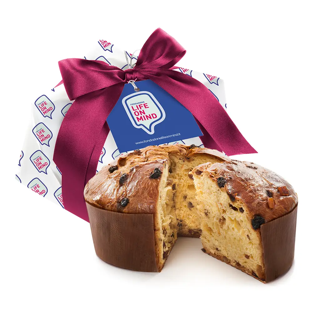 [CRT.6PZ.PNT.YOU.BRA.LOM] Cartone 6 pezzi Panettone Classico con uvetta e canditi 1 kg con Incarto a marchio + Cartellino - LIFE ON MIND